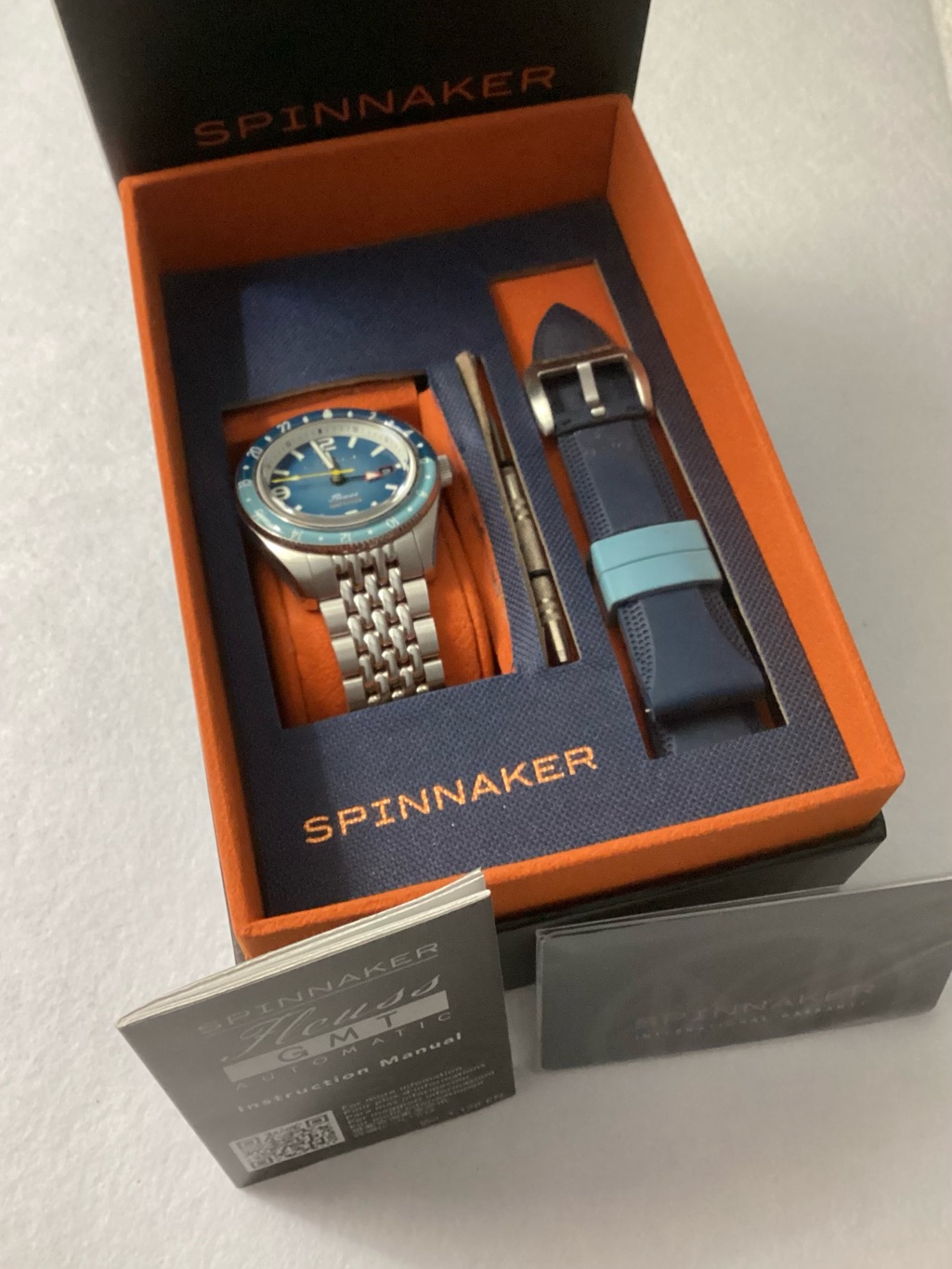 Spinnaker Fleuss Gmt Automatic Solid Stainless Steel Bracelet Watch 43mm